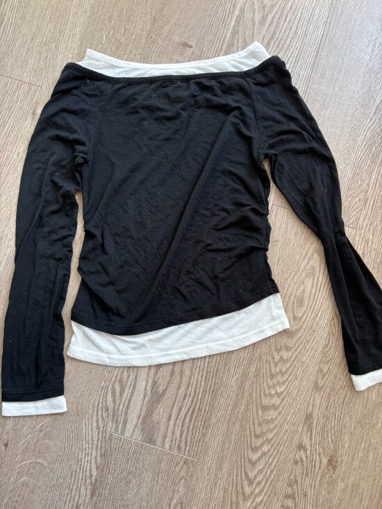 Tops - LAYERED OFF SHOULDER LONG SLEEVE TOP